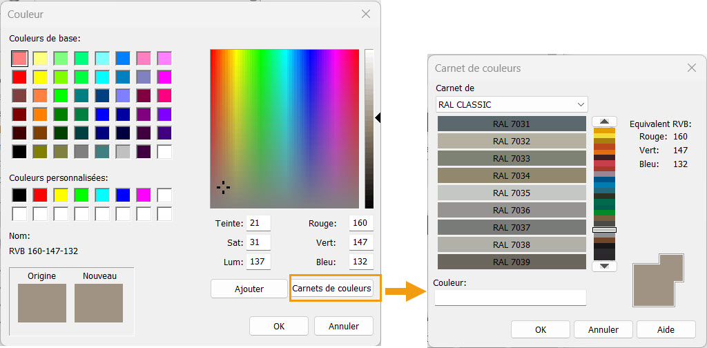Revit carnet de couleurs